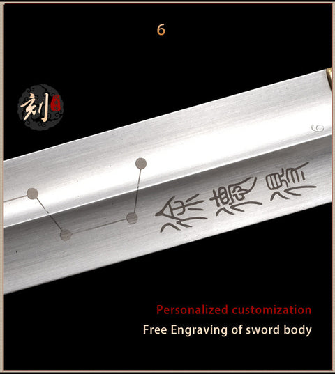 Handmade Chinese Sword Yang Wu Tai Chi Jian Stainless Steel Longquan Sword Soft Sword-COOLKATANA