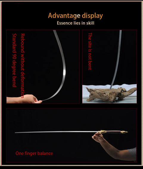 Handmade Chinese Sword Yang Wu Tai Chi Jian Stainless Steel Longquan Sword Soft Sword-COOLKATANA-SL-8012-1-U