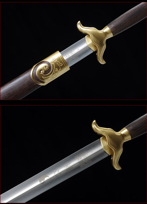 Handmade Chinese Sword Shenwu Pure Copper Tai Chi Jian Stainless Steel Authentic Longquan Sword-COOLKATANA