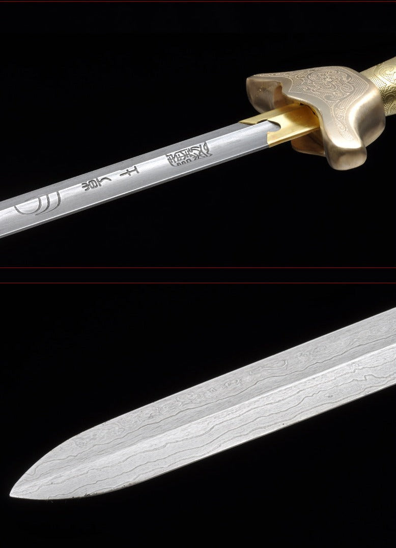 Handmade Chinese Sword Qianlong Tai Chi Jian Folded Steel Longquan Swo