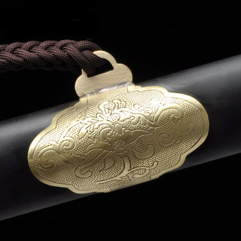 Handmade Chinese Sword Qianlong Tai Chi Jian Folded Steel Longquan Sword Ebony Scabbard-COOLKATANA-SL-8016-1-U