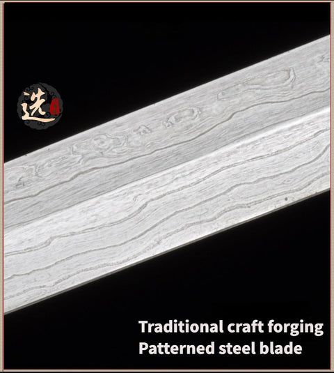 Handmade Chinese Sword Qianlong Tai Chi Jian Folded Steel Longquan Sword Ebony Scabbard-COOLKATANA-SL-8016-1-U