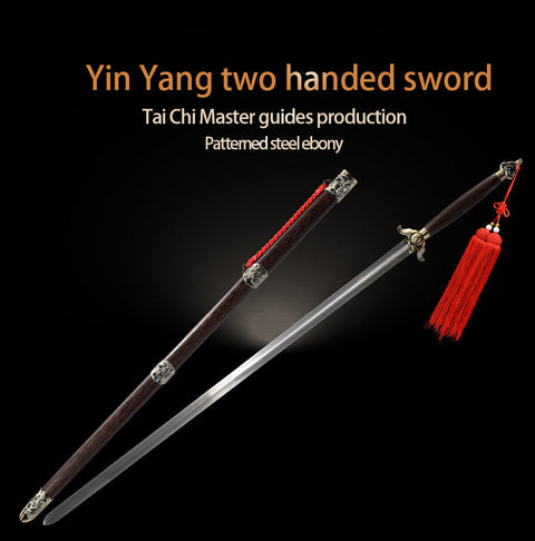 Handmade Chinese Sword Yin Yang Two handed Tai chi Jian Stainless Steel Bagua Sword Longquan Sword-COOLKATANA