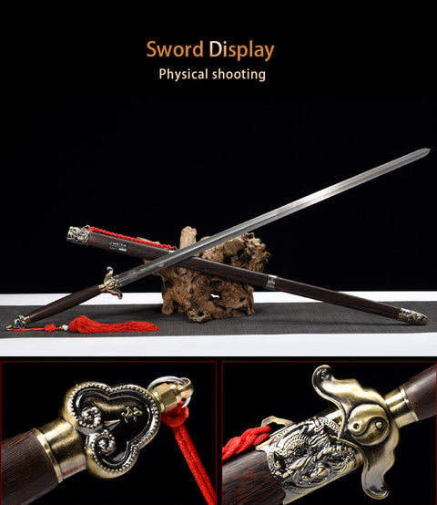 Handmade Chinese Sword Yin Yang Two handed Tai chi Jian Stainless Steel Bagua Sword Longquan Sword-COOLKATANA-SL-8027-1-U