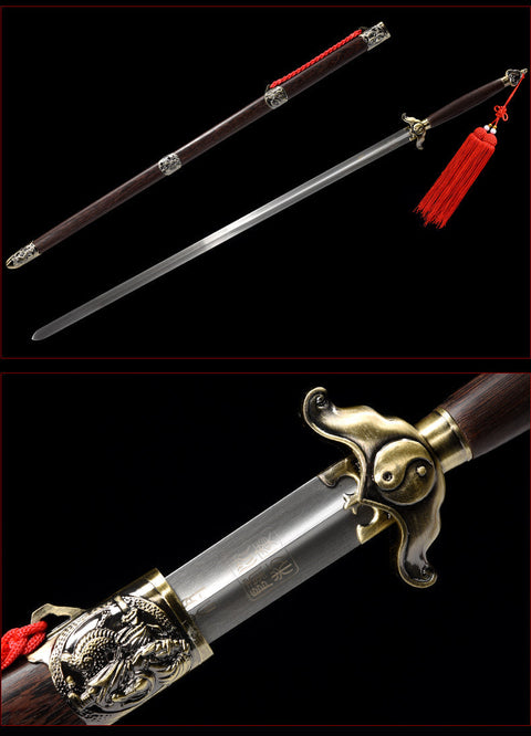 Handmade Chinese Sword Yin Yang Two handed Tai chi Jian Stainless Steel Bagua Sword Longquan Sword-COOLKATANA-SL-8027-1-U