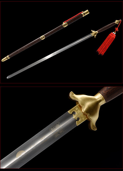 Handmade Chinese Sword Yangwu Two Handed Tai Chi Jian Stainless Steel Bagua Sword Longquan Sword-COOLKATANA