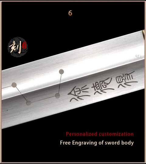 Handmade Chinese Sword Yangwu Two Handed Tai Chi Jian Stainless Steel Bagua Sword Longquan Sword-COOLKATANA