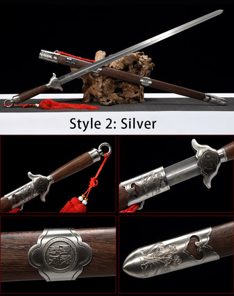 Handmade Chinese Sword Yangwu Yin Yang Tai Chi Jian Stainless Steel Longquan Sword-COOLKATANA-SL-8032-1-U