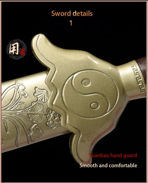 Handmade Chinese Sword Yangwu Yin Yang Tai Chi Jian Stainless Steel Longquan Sword-COOLKATANA