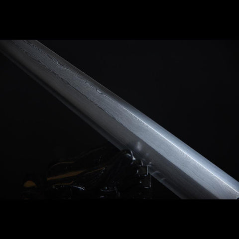 Handmade Chinese Sword Mini Longquan Short Sword Folded Steel Blade Ebony Scabbard-COOLKATANA-SL-7006-U