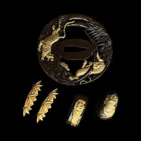 custom swords Copper Tsuba gilded with gold and silver.-COOLKATANA-QQ-101