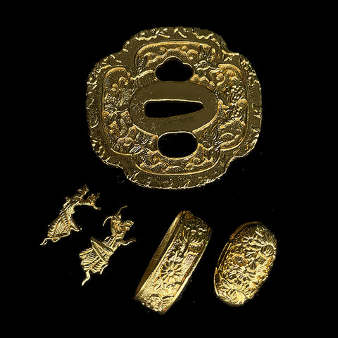 custom swords Copper Tsuba gilded with gold and silver.-COOLKATANA-QQ-104