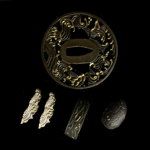 custom swords Copper Tsuba gilded with gold and silver.-COOLKATANA-QQ-106