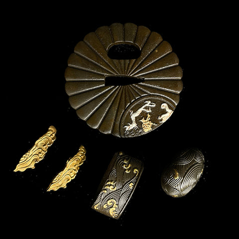 custom swords Copper Tsuba gilded with gold and silver.-COOLKATANA-QQ-110