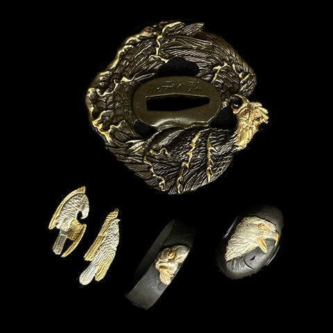 custom swords Copper Tsuba gilded with gold and silver.-COOLKATANA-QQ-115