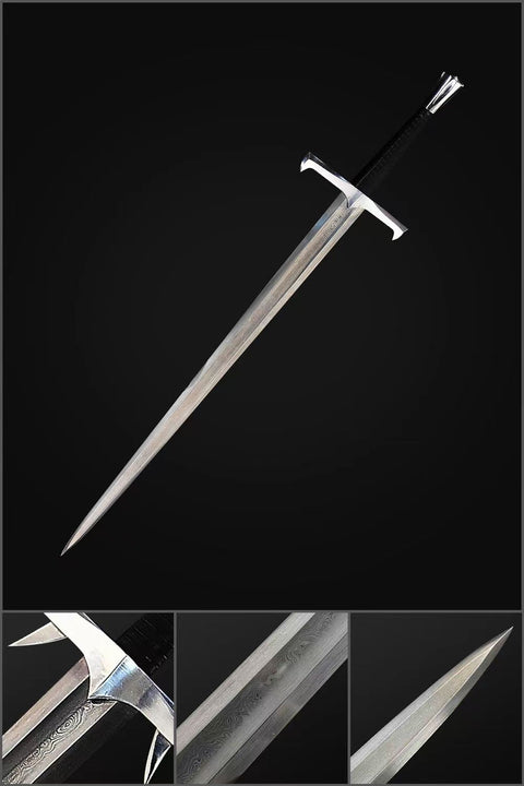 Hand Forged European Sword Scourge Of Mankind 1095 Folded Steel Iron Fittings-COOLKATANA-SL-1398-U