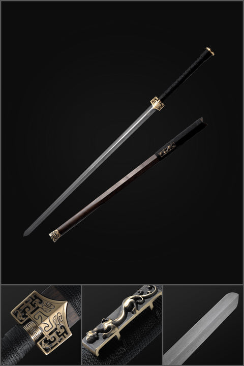 Handmade Chinese Sword Hanfeng Tai Chi Jian Two-Handed Sword Folded Steel Longquan Sword-COOLKATANA-SL-8025-U