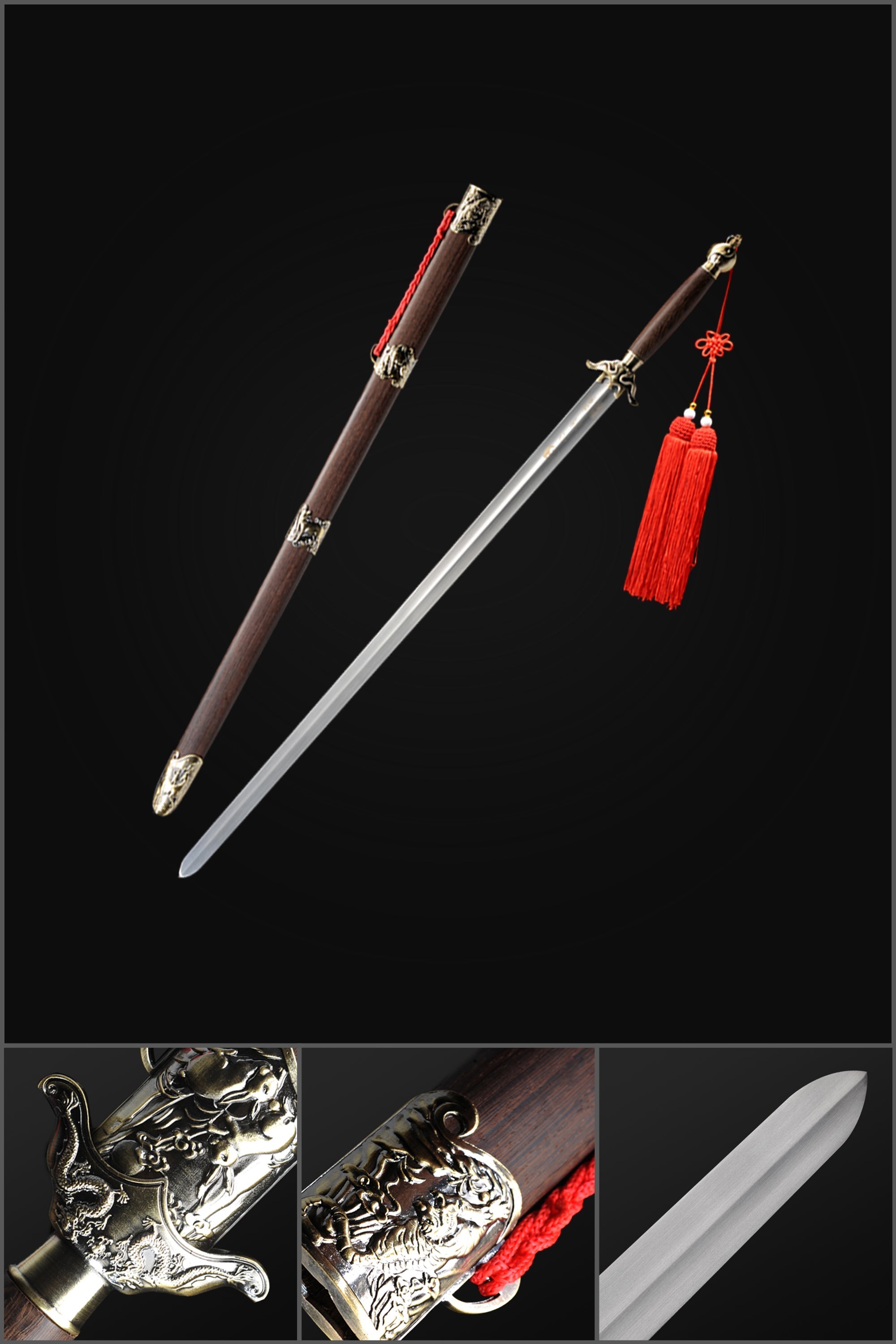 WANWU Taia Sword zirc EDC　正規品　ジルコニウム製 Handmade Chinese Sword Zodiac Signs Tai Chi Jian Stainless Steel