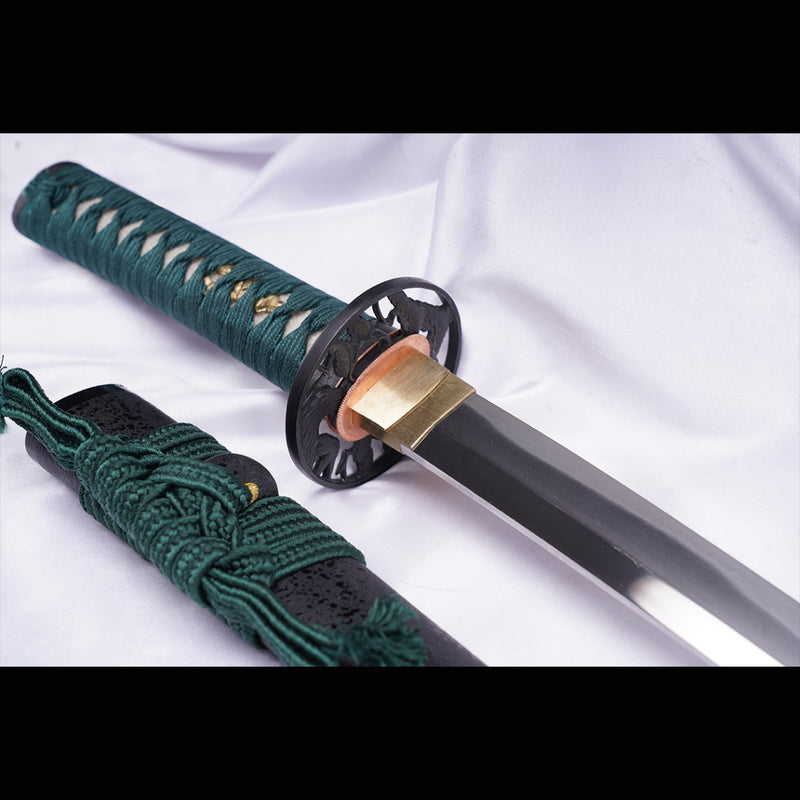 Hand Forged Japanese Wakizashi Sword 1095 High Carbon Steel Sashikomi A+ Polishing Grade Clay Tempered - COOLKATANA 