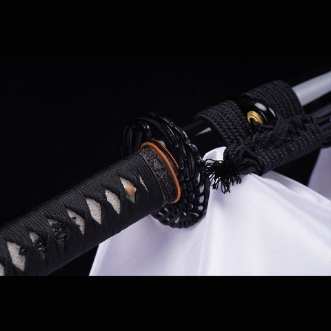 Hand Forged Japanese Samurai Katana Sword T22 Steel Blade Water Quenching Iron Tsuba