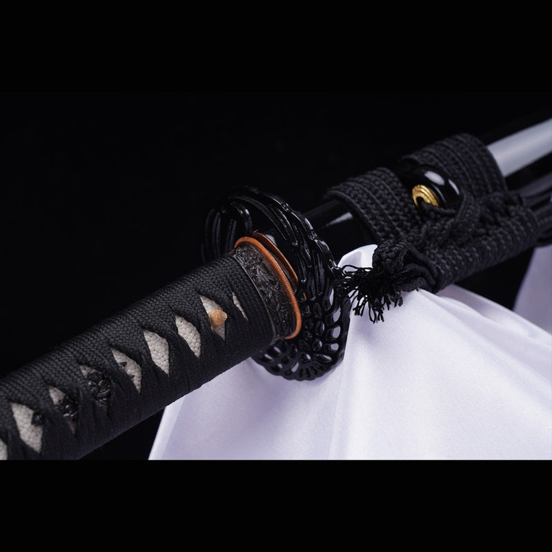 Hand Forged Japanese Samurai Katana Sword T8 Steel Blade Water Quenching Iron Tsuba - COOLKATANA 