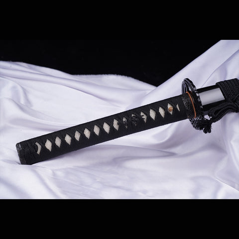 Hand Forged Japanese Samurai Katana Sword T25 Steel Blade Water Quenching Iron Tsuba