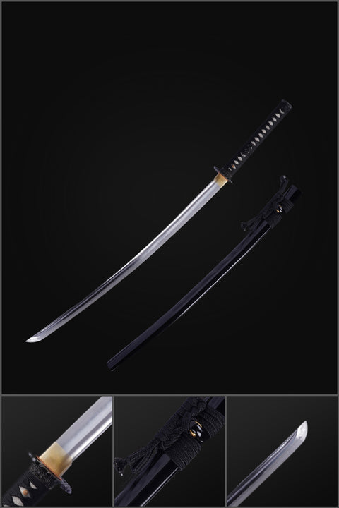 Hand Forged Japanese Samurai Katana Sword T8 Steel Blade Water Quenching Iron Tsuba