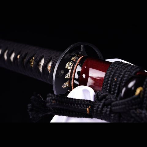 Hand Forged Japanese Samurai Katana Sword LD Steel Blade Vacuum+Cryogenic Iron Tsuba-COOLKATANA