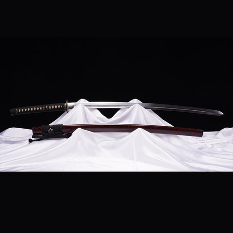 Hand Forged Japanese Samurai Katana Sword T8 Tool Steel Blade Clay Tempered Full Tang-COOLKATANA-ZS-0036-U