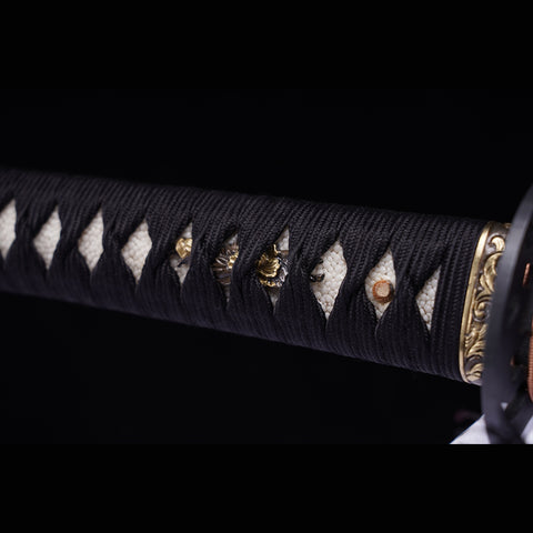 Hand Forged Japanese Samurai Katana Sword LD Steel Blade Vacuum+Cryogenic Iron Tsuba-COOLKATANA