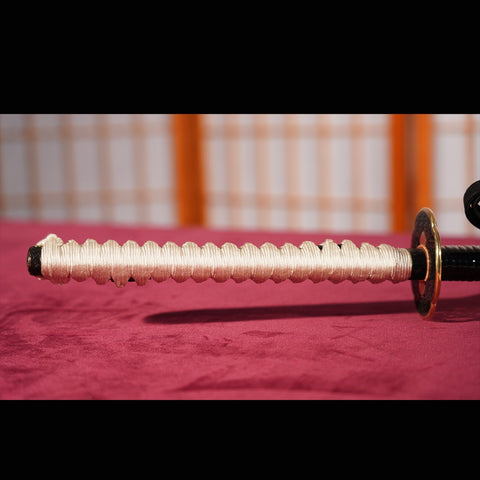 Hand Forged Japanese Samurai Katana Sword Tamahagane Steel Clay Tempered Red Copper Tsuba-COOLKATANA-ZS-0004-U