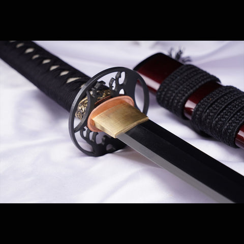 Hand Forged Japanese Samurai Katana Sword LD Steel Blade Vacuum+Cryogenic Iron Tsuba-COOLKATANA