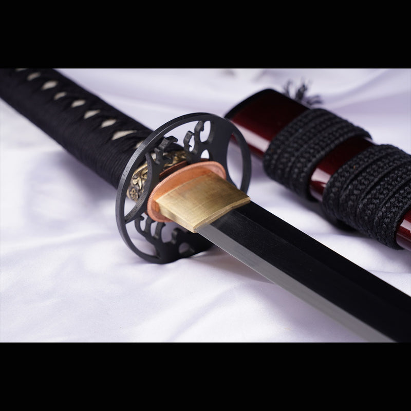 Hand Forged Japanese Samurai Katana Sword LD Steel Blade Vacuum+Cryogenic Iron Tsuba - COOLKATANA 