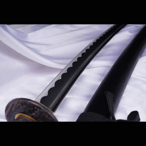 Hand Forged Japanese Samurai Katana Sword 1045 Steel Blade Oil Quenching Alloy Tsuba-COOLKATANA-ZS-0031-U