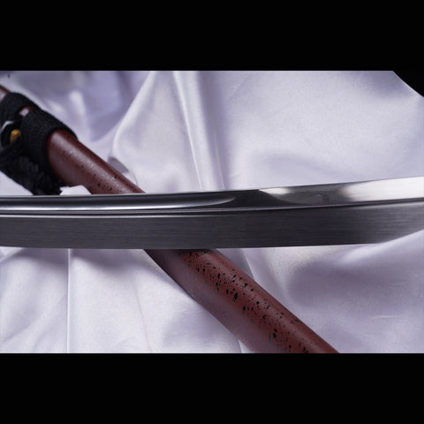 Hand Forged Japanese Samurai Katana Sword Manganese Steel Blade Oil Quenching Alloy Tsuba