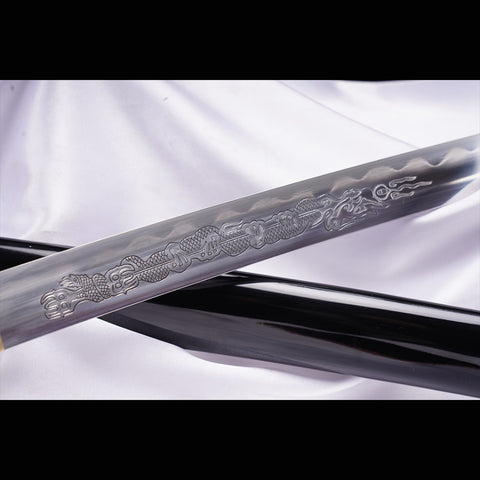 Hand Forged Japanese Samurai Sword Folded Steel Clay Tempered Gold Plated Copper/Silver Plated Copper Tsuba-COOLKATANA-ZS-0029-U
