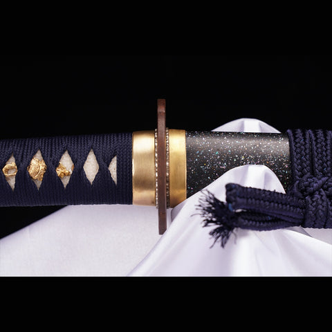Hand Forged Japanese Samurai Katana Sword Folded Steel Sashikomi A+ Polishing Grade Clay Tempered-COOLKATANA-ZS-0016-U