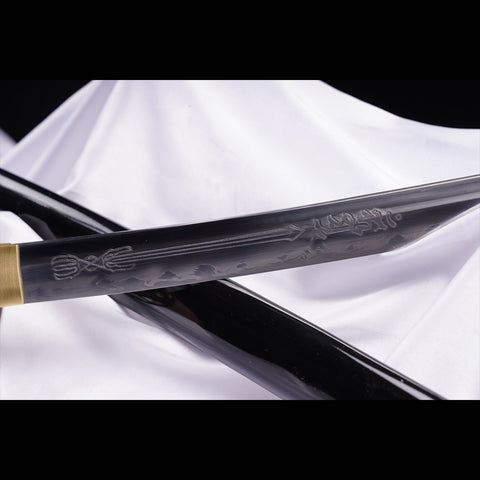 Hand Forged Japanese Samurai Sword Folded Steel Clay Tempered Gold Plated Copper/Silver Plated Copper Tsuba-COOLKATANA
