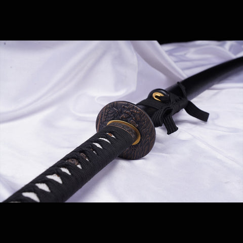 Hand Forged Japanese Samurai Katana Sword 1045 Steel Blade Oil Quenching Alloy Tsuba-COOLKATANA