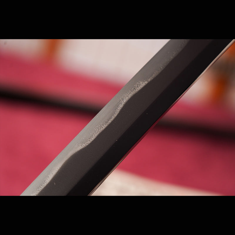 Hand Forged Japanese Samurai Katana Sword Tamahagane Steel Clay Tempered Red Copper Tsuba - COOLKATANA 