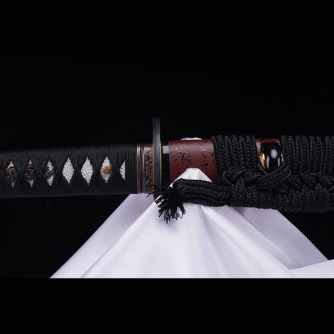 Hand Forged Japanese Samurai Katana Sword Manganese Steel Blade Oil Quenching Alloy Tsuba-ZS-0051-U