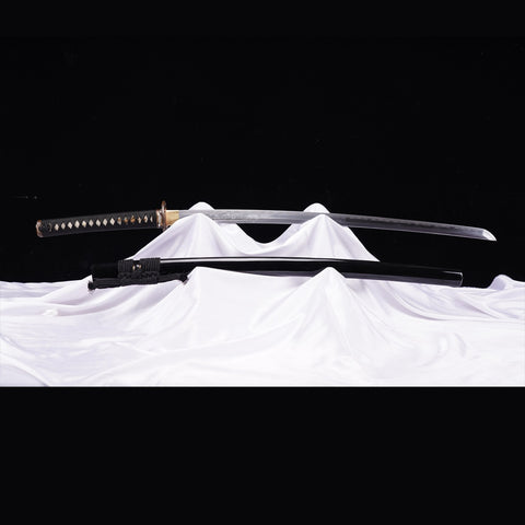 Hand Forged Japanese Samurai Sword Folded Steel Clay Tempered Gold Plated Copper/Silver Plated Copper Tsuba-COOLKATANA