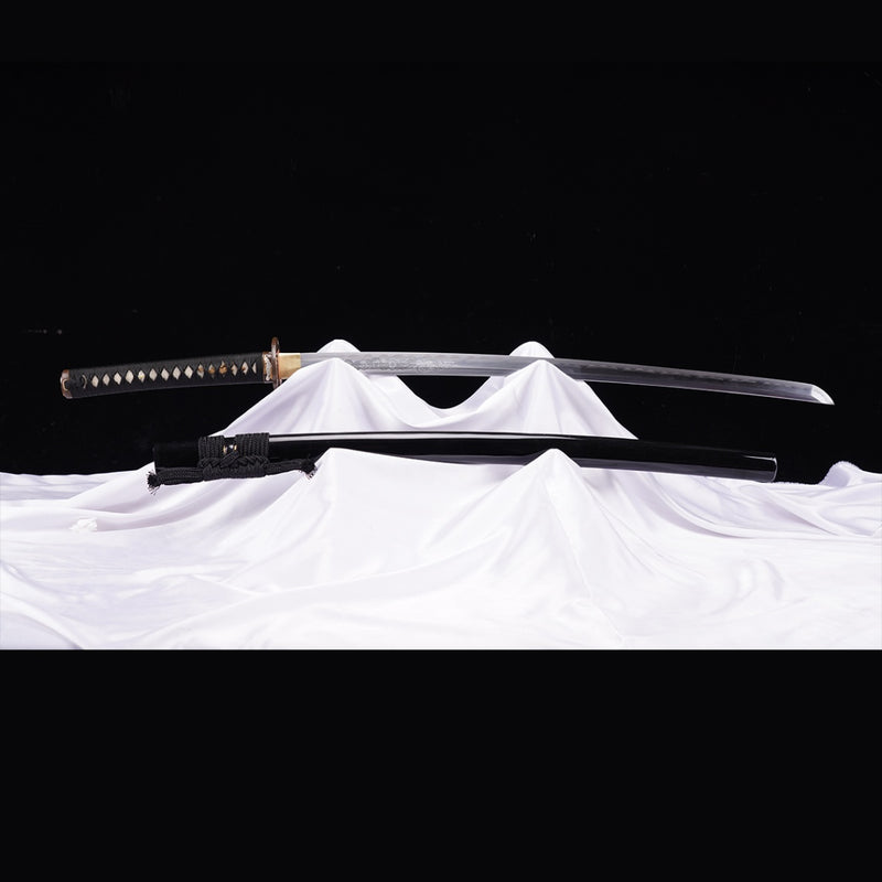 Hand Forged Japanese Samurai Sword Folded Steel Clay Tempered Gold Plated Copper/Silver Plated Copper Tsuba - COOLKATANA 