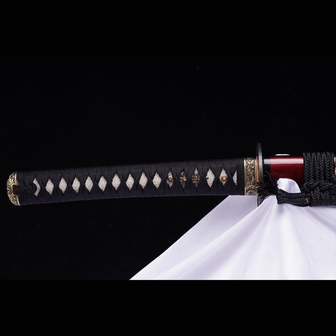 Hand Forged Japanese Samurai Katana Sword LD Steel Blade Vacuum+Cryogenic Iron Tsuba-COOLKATANA