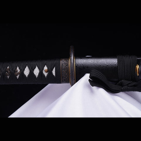 Hand Forged Japanese Samurai Katana Sword 1045 Steel Blade Oil Quenching Alloy Tsuba-COOLKATANA