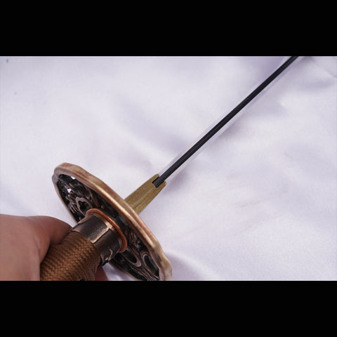 Hand Forged Japanese Samurai Katana Sword High Manganese Steel Oil Quenching Copper Tsuba-COOLKATANA-ZS-0003-U