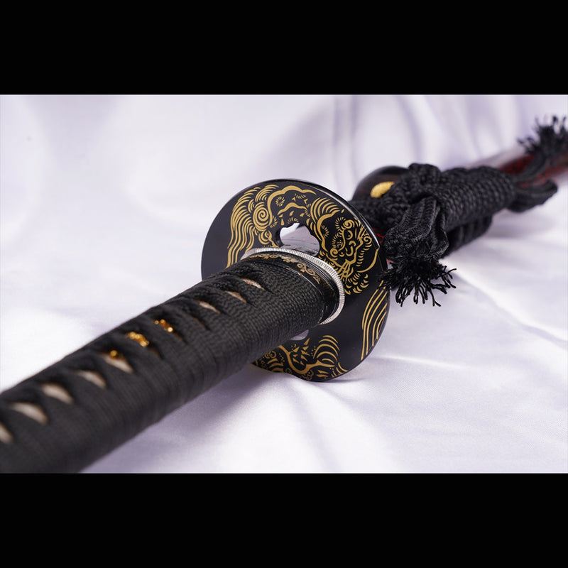 Hand Forged Japanese Samurai Katana Sword T8 Tool Steel Blade Clay Tempered Full Tang - COOLKATANA 