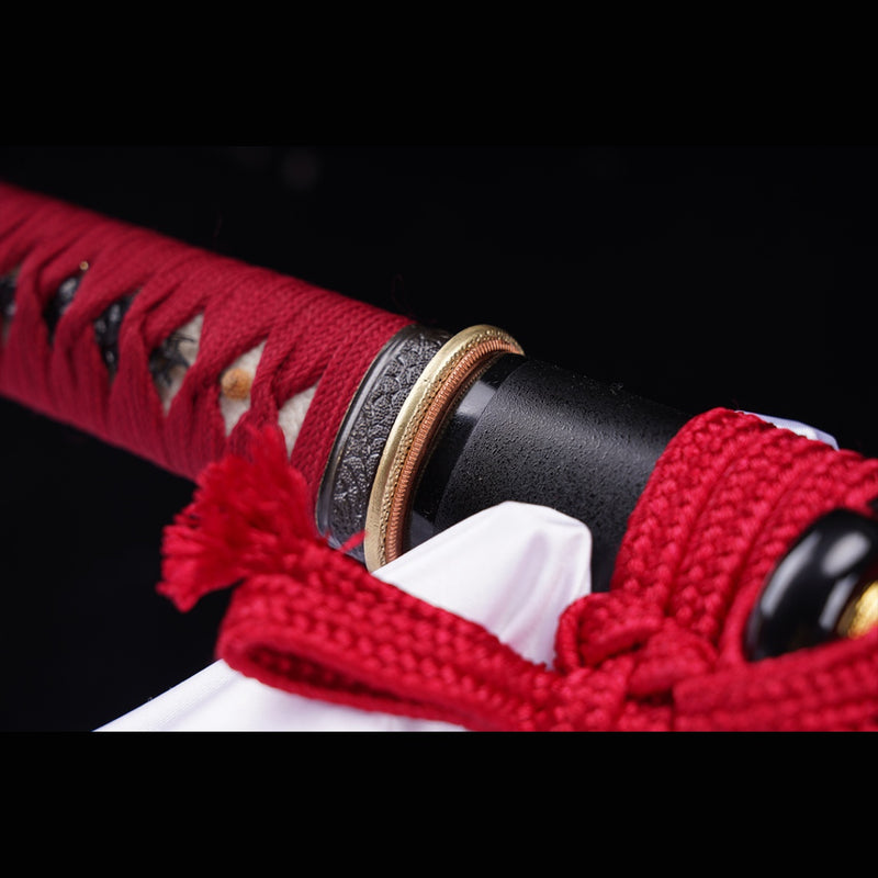 Hand Forged Odachi Japanese Samurai Long Sword Manganese Steel Blade Oil Quenching Brass Tsuba - COOLKATANA 