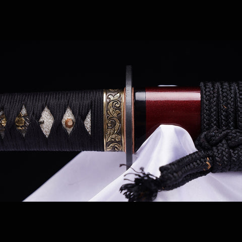 Hand Forged Japanese Samurai Katana Sword LD Steel Blade Vacuum+Cryogenic Iron Tsuba-COOLKATANA