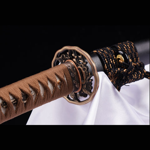 Hand Forged Japanese Samurai Katana Sword High Manganese Steel Oil Quenching Copper Tsuba-COOLKATANA